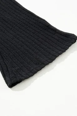 Outlet Dear-Lover Ribbed Knit V Neck Slouchy Two-piece Outfit Black