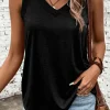Discount Dear-Lover Ribbed V Neck Tank Black