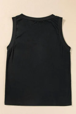 Discount Dear-Lover Ribbed V Neck Tank Black