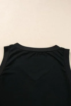 Discount Dear-Lover Ribbed V Neck Tank Black