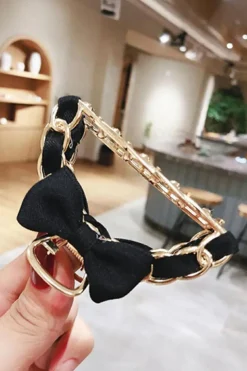 Discount Dear-Lover Ribbon Bow Detail Contrast Alloy Hair Claw Clip Black