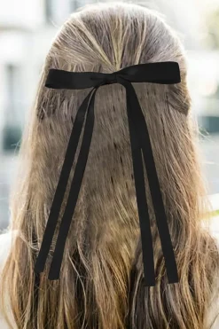 New Dear-Lover Ribbon Bowknot Hair Clip Black