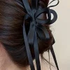 Clearance Dear-Lover Ribbon Long Tail BowKnot Clip Black
