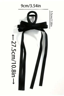 Clearance Dear-Lover Ribbon Long Tail BowKnot Clip Black