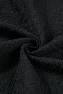 New Dear-Lover Ruffle Accent Flutter Sleeve Notch Neck Top Black