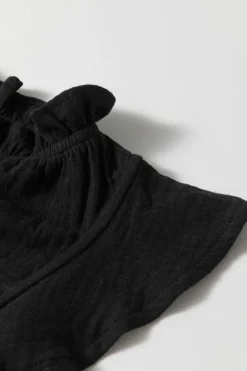 Outlet Dear-Lover Ruffled Shoulder V Neck Shift Tank Top Black