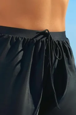 Hot Dear-Lover Scalloped Trim Beach Shorts Black