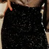 Clearance Dear-Lover Sequin Bodycon Mini Skirt Black