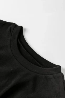 Clearance Dear-Lover Sequin Puff Sleeve Shift Mini Dress Black
