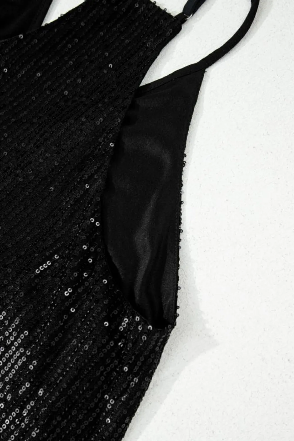 Sale Dear-Lover Sequin Racerback Tank Black