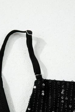 Sale Dear-Lover Sequin Racerback Tank Black
