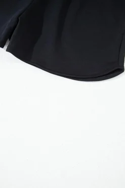Discount Dear-Lover Sequined COFFEE Loose Fit Sweatshirt and Shorts Set Black