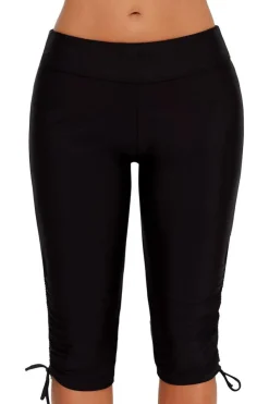 New Dear-Lover Side Drawstring Rash Guard Boardshort Black