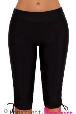 New Dear-Lover Side Drawstring Rash Guard Boardshort Black