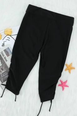 New Dear-Lover Side Drawstring Rash Guard Boardshort Black