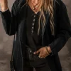 Hot Dear-Lover Side Pockets Lapel Collar Denim Jacket Black