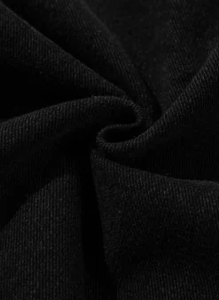Hot Dear-Lover Side Pockets Lapel Collar Denim Jacket Black