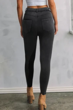 Hot Dear-Lover Skinny Fit Ankle High Waist Jeans Black