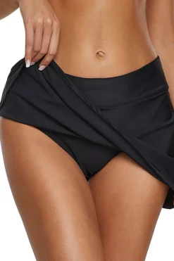 Best Dear-Lover Skirted Swim Bikini Bottom Black