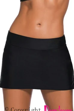 Best Dear-Lover Skirted Swim Bikini Bottom Black