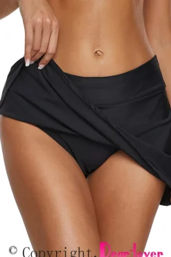 Best Dear-Lover Skirted Swim Bikini Bottom Black