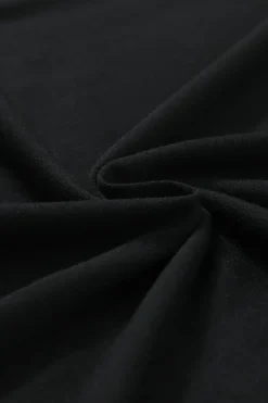 Sale Dear-Lover Smocked 3/4 Sleeve Casual Loose Top Black