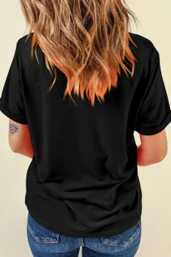 Hot Dear-Lover So Very Thankful Heart Printed Crewneck Thanksgiving T Shirt Black