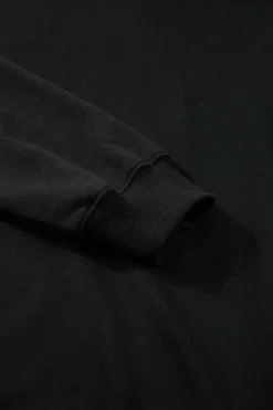 New Dear-Lover Solid Classic Crewneck Pullover Sweatshirt Black
