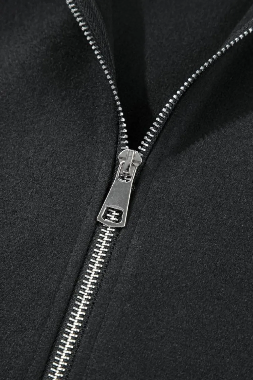 Discount Dear-Lover Solid Color Casual Zip up Hooded Coat Black