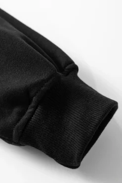 Clearance Dear-Lover Solid Color High Low Pullover and Skinny Pants Set Black