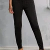 Best Dear-Lover Solid Color High Waist Stretchy Slim Fit Jeggings Black