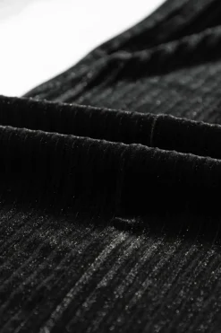 Discount Dear-Lover Solid Color High Waist Flare Corduroy Pants Black