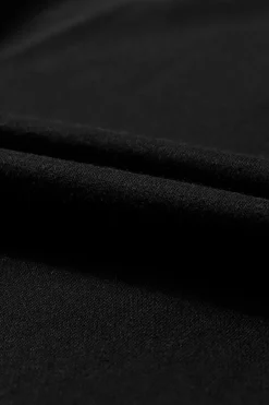 Online Dear-Lover Solid Color Puff Sleeve Ruffle Hem Mini Dress Black