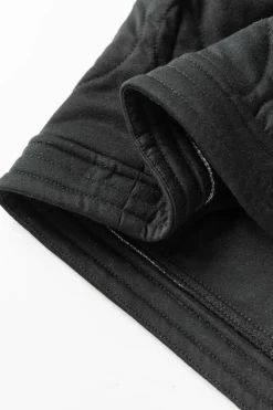 Outlet Dear-Lover Solid Color Quilted Snap Button Jacket Black