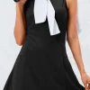 Outlet Dear-Lover Solid Color Sleeveless Basic Active Mini Dress Black