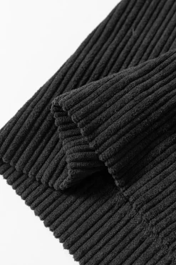 Clearance Dear-Lover Solid Pocketed Loose Fit Corduroy Overall Black