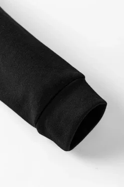 Discount Dear-Lover Solid Pullover and Seamed Casual Pants Set Black