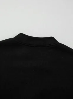 Outlet Dear-Lover Solid Seamed Zipper Jacket and Drawstring Waist Pants Set Black