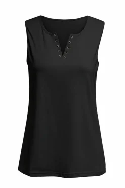 Best Dear-Lover Solid Slim-fit V Neck Tank Top Black