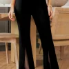 Best Dear-Lover Split Hem High Waist Pants Black