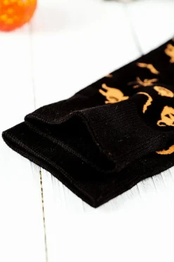 Outlet Dear-Lover Spooky Season Halloween Element Print Socks Black