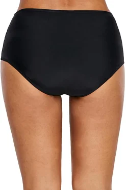 Hot Dear-Lover Strappy Lace Panel Aside Swim Bottom Black