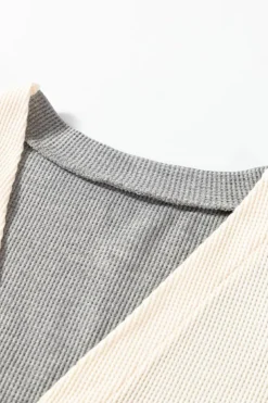Discount Dear-Lover Colorblock Patchwork Open Front Cardigan with Pocket Black Stripe