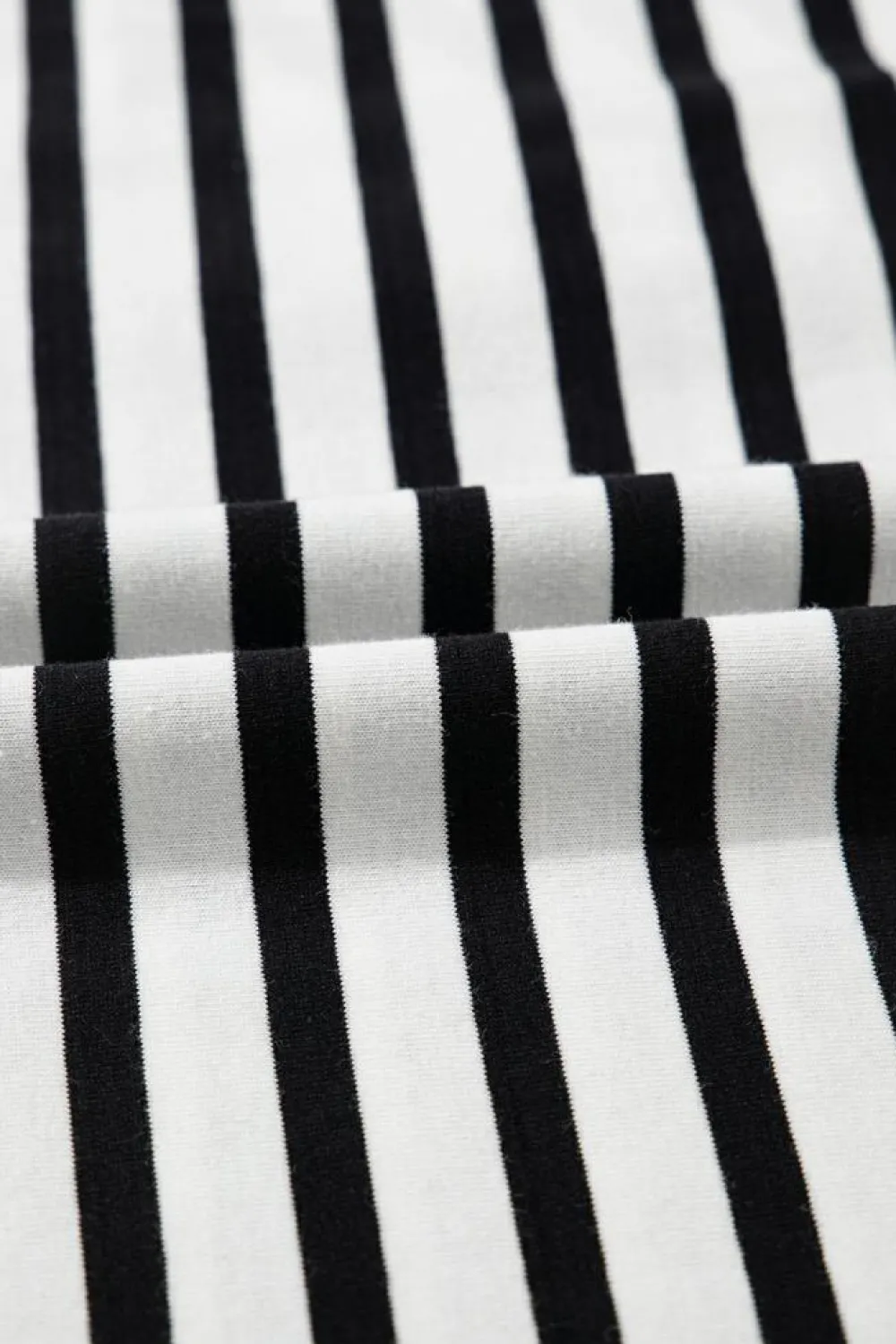 Fashion Dear-Lover Contrast V Neck Collared Puff Sleeve T Shirt Mini Dress with Pockets Black Stripe