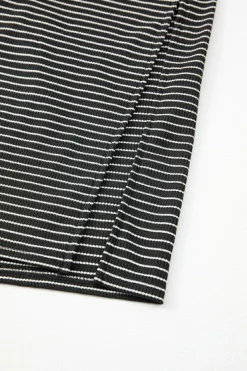 Best Dear-Lover Criss Cross Side Slits Slim Fit Sleeveless Midi Dress Black Stripe