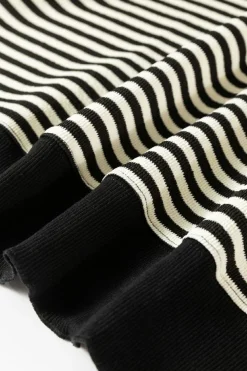 Best Dear-Lover Loose Drop Shoulder Long Sleeve Top Black Stripe