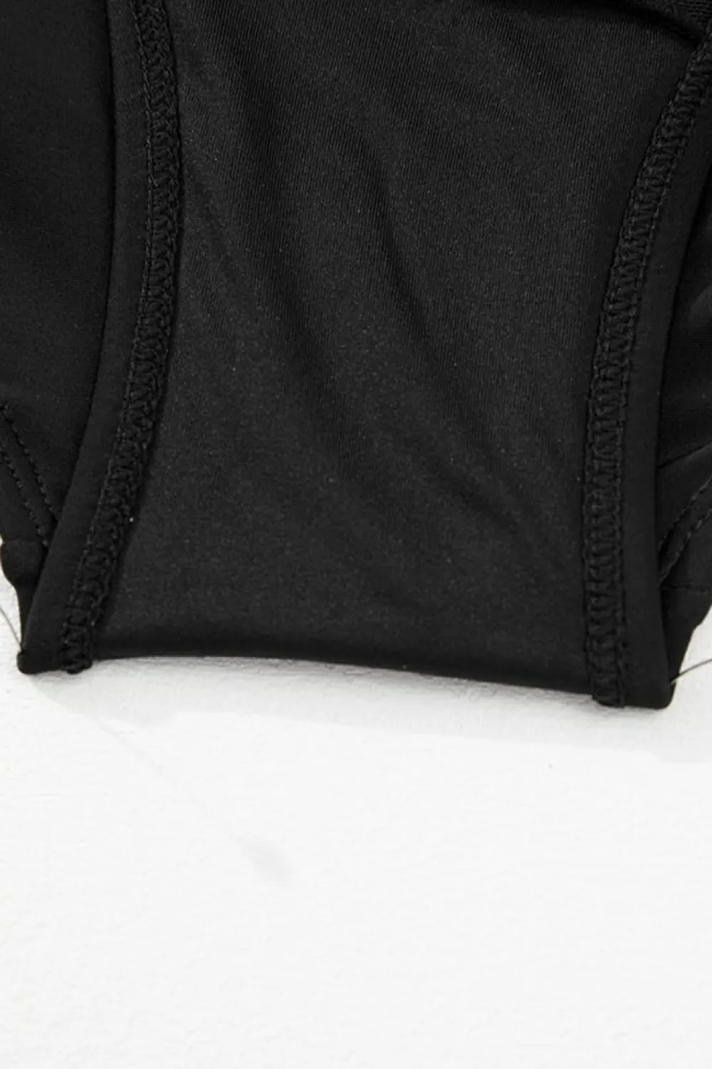 Discount Dear-Lover Plus Size Knot Cutout Ruffle Sleeve and High Waisted 2pcs Swimsuit Black Stripe