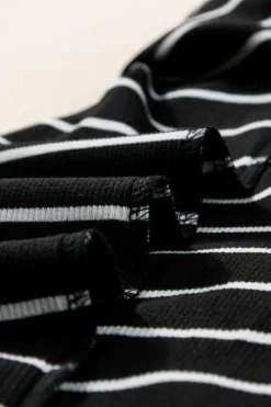 New Dear-Lover Ribbed Knit Tank Mini Dress Black Stripe