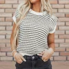 Outlet Dear-Lover Ribbed Trim Loose Fit Knitted Sweater Vest Black Stripe