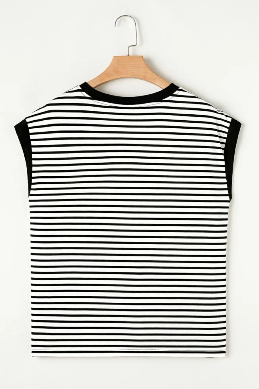 Best Dear-Lover Sequined Lobster Patched Pocket Casual Tank Top Black Stripe